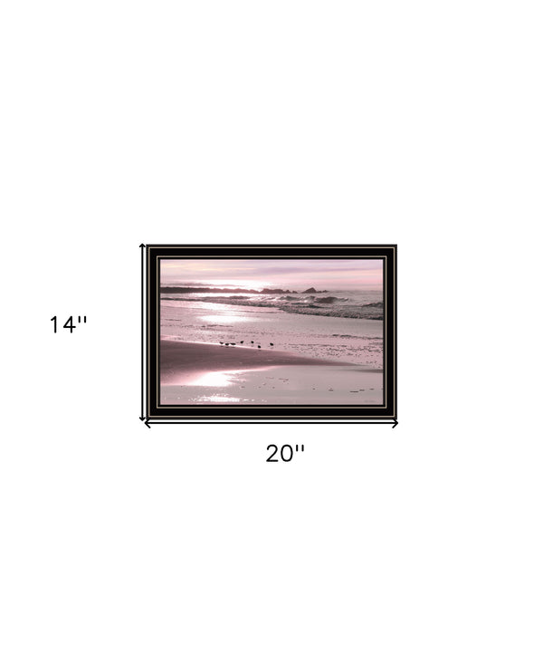 Homeroots Breakfast On The Beach Black Framed Print Wall Art Black And Gold Wood 530168