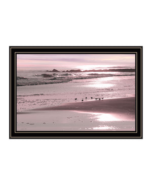 Homeroots Breakfast On The Beach Black Framed Print Wall Art Black And Gold Wood 530168