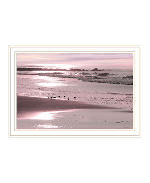 Homeroots Breakfast On The Beach White Framed Print Wall Art White Wood 530169