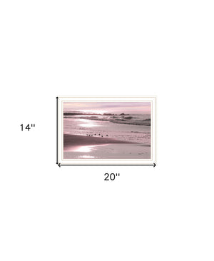 Homeroots Breakfast On The Beach White Framed Print Wall Art White Wood 530169