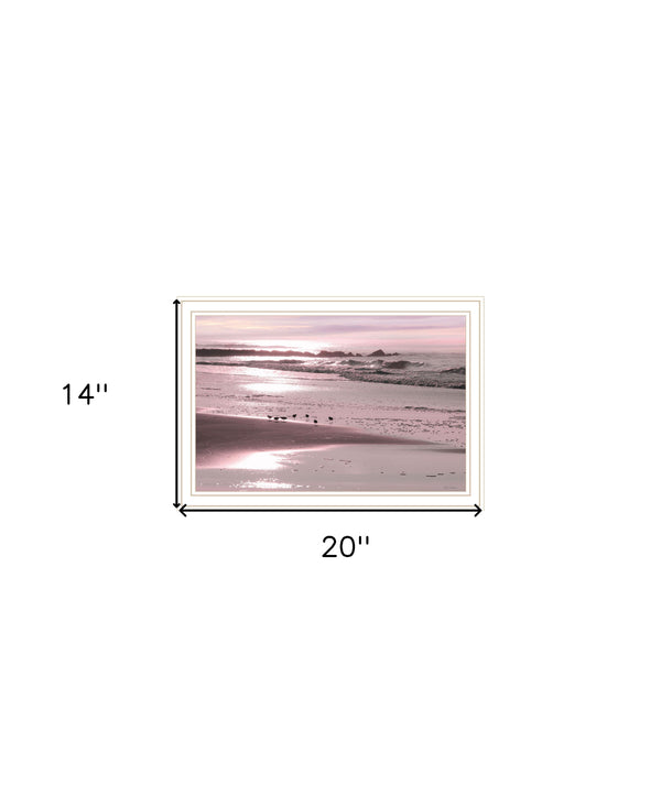 Homeroots Breakfast On The Beach White Framed Print Wall Art White Wood 530169