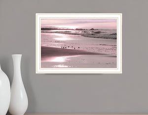 Homeroots Breakfast On The Beach White Framed Print Wall Art White Wood 530169