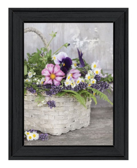 Homeroots Fresh Garden Basket Black Framed Print Wall Art – Rustic Chic Decor For Modern Farmhouse Spaces!  Wood 530170