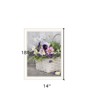 Homeroots Fresh Garden Basket Framed Print Wall Art - Rustic Charm For Modern Farmhouse Decor And Style White Wood 530173