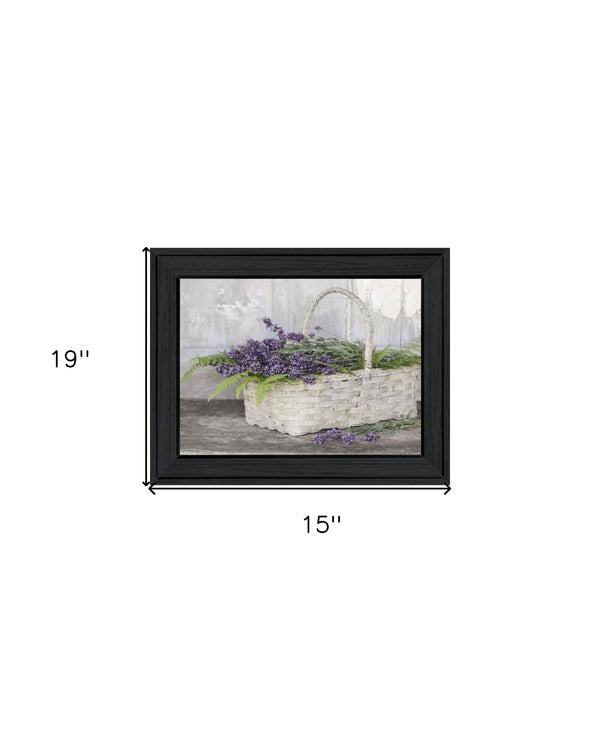 Homeroots My Lavender Black Framed Print Wall Art – Rustic Modern Decor For Stylish Home Accents, 15"X19"  Wood 530174