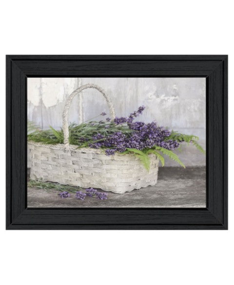 Homeroots My Lavender Black Framed Print Wall Art – Rustic Modern Decor For Stylish Home Accents, 15"X19"  Wood 530174