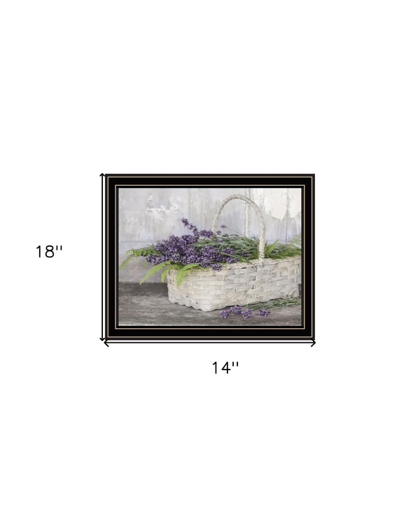 Homeroots My Lavender Framed Print Wall Art - Unique Rustic Decor For Stylish Home Spaces And Modern Vibes Black And Gold Wood 530175