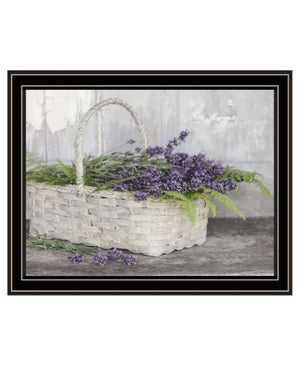 Homeroots My Lavender Framed Print Wall Art - Unique Rustic Decor For Stylish Home Spaces And Modern Vibes Black And Gold Wood 530175