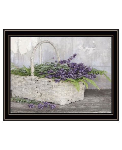 Homeroots My Lavender Framed Print Wall Art - Unique Rustic Decor For Stylish Home Spaces And Modern Vibes Black And Gold Wood 530175