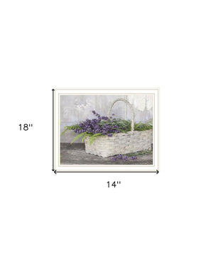 Homeroots My Lavender Framed Print Wall Art - Unique Rustic Decor For Stylish Home Spaces And Modern Vibes White Wood 530176