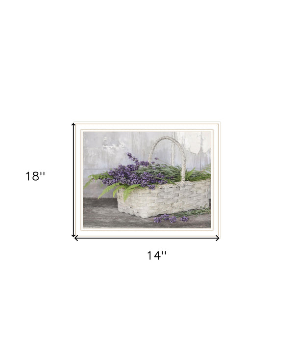 Homeroots My Lavender Framed Print Wall Art - Unique Rustic Decor For Stylish Home Spaces And Modern Vibes White Wood 530176