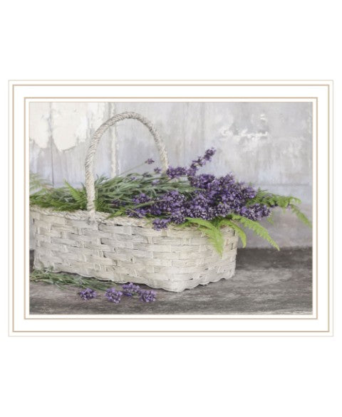 Homeroots My Lavender Framed Print Wall Art - Unique Rustic Decor For Stylish Home Spaces And Modern Vibes White Wood 530176