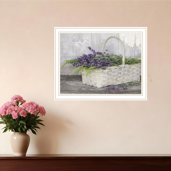 Homeroots My Lavender Framed Print Wall Art - Unique Rustic Decor For Stylish Home Spaces And Modern Vibes White Wood 530176