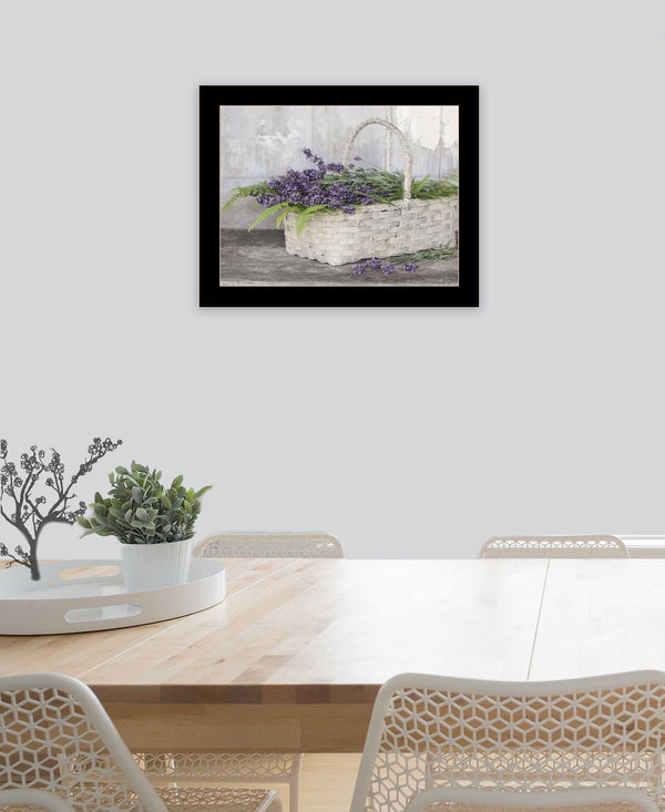 Homeroots My Lavender Framed Print Wall Art - Unique Rustic Decor For Stylish Home Spaces And Modern Vibes Black Wood 530177