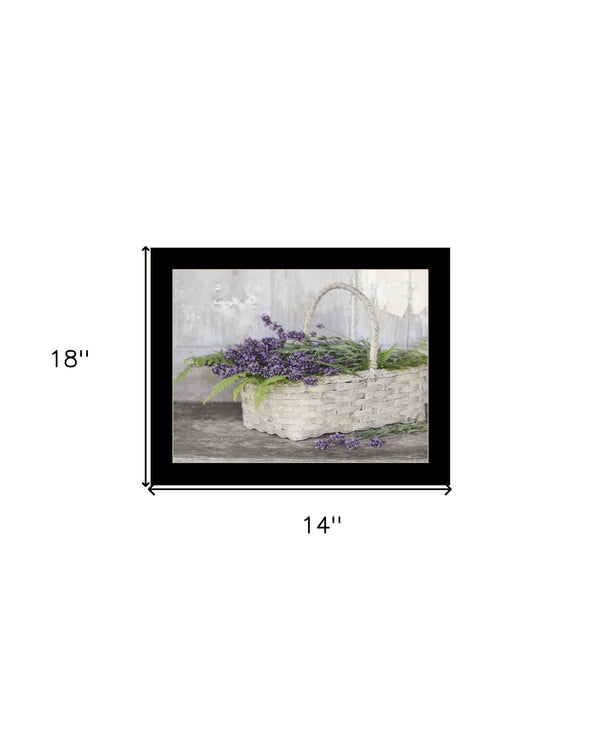 Homeroots My Lavender Framed Print Wall Art - Unique Rustic Decor For Stylish Home Spaces And Modern Vibes Black Wood 530177