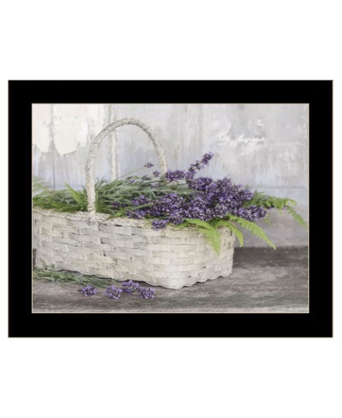 Homeroots My Lavender Framed Print Wall Art - Unique Rustic Decor For Stylish Home Spaces And Modern Vibes Black Wood 530177