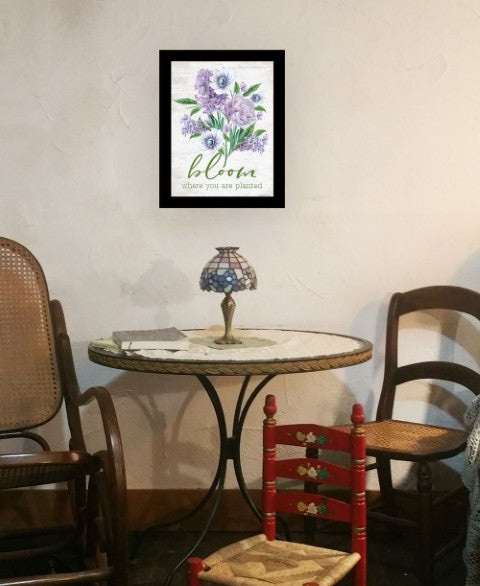 Homeroots Bloom Where You Are Planted Framed Wall Art - Rustic Farmhouse Decor To Elevate Your Space Black Wood 530179