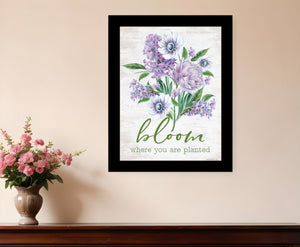 Homeroots Bloom Where You Are Planted Framed Wall Art - Rustic Farmhouse Decor To Elevate Your Space Black Wood 530179