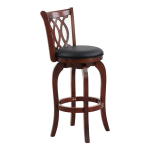 English Elm Comfortable Swivel Pub Height Chair - Stylish Dark Cherry Faux Leather, Solid Wood, 360° Rotating Design B011P238917