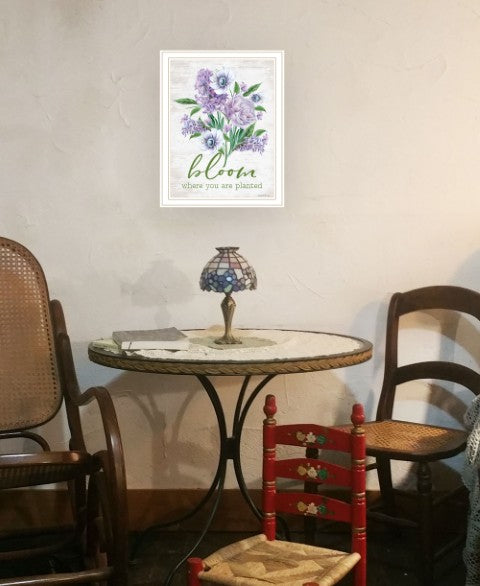 Homeroots Bloom Where You Are Planted Framed Wall Art - Rustic Farmhouse Decor To Elevate Your Space White Wood 530181