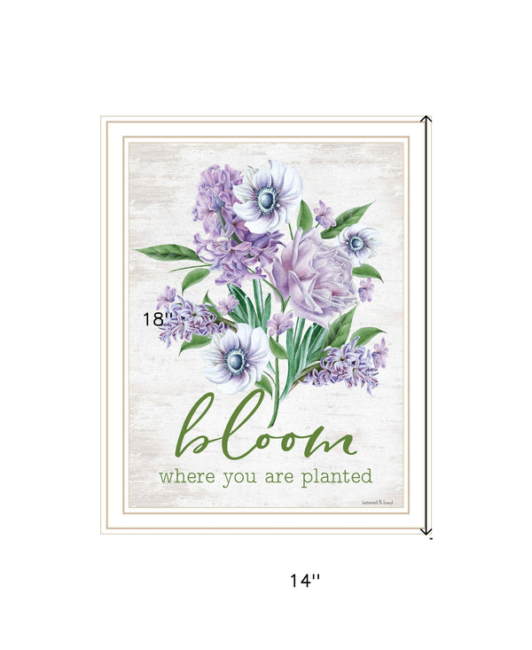 Homeroots Bloom Where You Are Planted Framed Wall Art - Rustic Farmhouse Decor To Elevate Your Space White Wood 530181