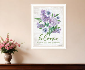 Homeroots Bloom Where You Are Planted Framed Wall Art - Rustic Farmhouse Decor To Elevate Your Space White Wood 530181