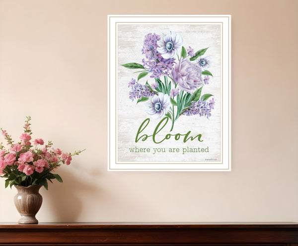 Homeroots Bloom Where You Are Planted Framed Wall Art - Rustic Farmhouse Decor To Elevate Your Space White Wood 530181