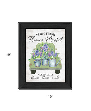 Homeroots Flower Market Hyacinths Black Framed Print - Rustic Wall Art For Modern Farmhouse Décor 19x15in  Wood 530182