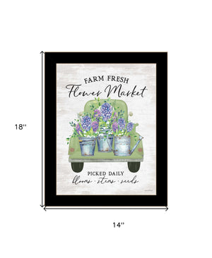 Homeroots Flower Market Hyacinths Framed Wall Art Print – Rustic Farmhouse Decor To Brighten Your Space Black Wood 530183