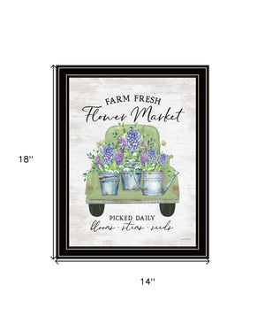 Homeroots Flower Market Hyacinths Framed Wall Art Print – Rustic Farmhouse Decor To Brighten Your Space Black And Gold Wood 530184