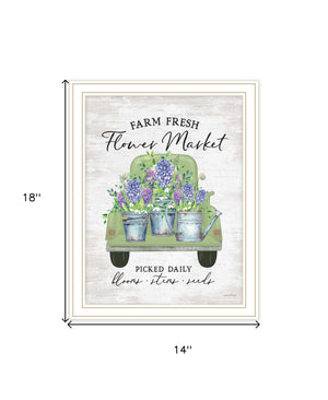 Homeroots Flower Market Hyacinths Framed Wall Art Print – Rustic Farmhouse Decor To Brighten Your Space White Wood 530185