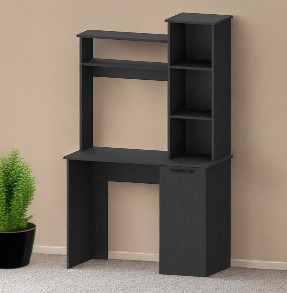Homeroots 39" Black Computer Desk With Hutch   530194