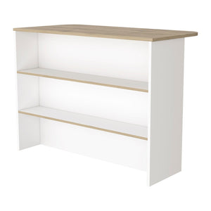 HomeRoots White Kitchen Island with Storage - Versatile 47" Work Surface, Rustic Design, Perfect for Any Home 530196
