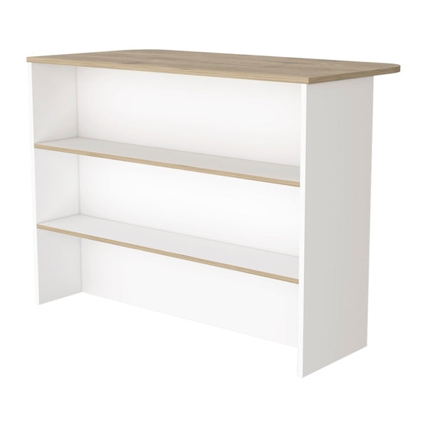 HomeRoots White Kitchen Island with Storage - Versatile 47" Work Surface, Rustic Design, Perfect for Any Home 530196
