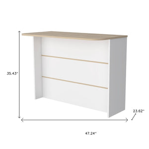 HomeRoots White Kitchen Island with Storage - Versatile 47" Work Surface, Rustic Design, Perfect for Any Home 530196