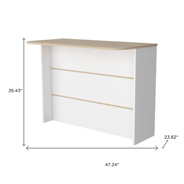 HomeRoots White Kitchen Island with Storage - Versatile 47" Work Surface, Rustic Design, Perfect for Any Home 530196