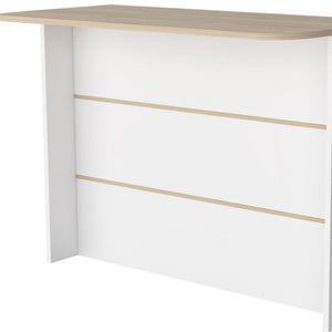 HomeRoots White Kitchen Island with Storage - Versatile 47" Work Surface, Rustic Design, Perfect for Any Home 530196