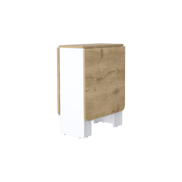 HomeRoots 24" Stylish Two-Tone Folding Dining Table with Sled Base - Perfect for Small Spaces & Entertaining 530199