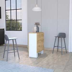HomeRoots 24" Stylish Two-Tone Folding Dining Table with Sled Base - Perfect for Small Spaces & Entertaining 530199