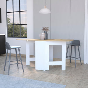 HomeRoots 24" Stylish Two-Tone Folding Dining Table with Sled Base - Perfect for Small Spaces & Entertaining 530199