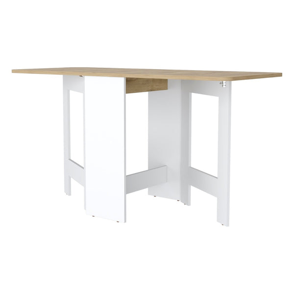 HomeRoots 24" Stylish Two-Tone Folding Dining Table with Sled Base - Perfect for Small Spaces & Entertaining 530199