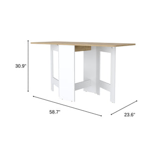 HomeRoots 24" Stylish Two-Tone Folding Dining Table with Sled Base - Perfect for Small Spaces & Entertaining 530199