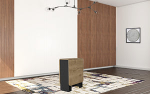 Homeroots 24" Wood Brown And Black Drop Leaf Trestle Base Dining Table   530200