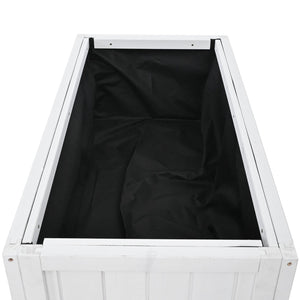 English Elm TOPMAX Mini Cold Frame Greenhouse with Fir Wood, Polycarbonate Doors, Raised Bed & Removable Wheels White N717P229026K
