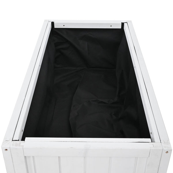 English Elm TOPMAX Mini Cold Frame Greenhouse with Fir Wood, Polycarbonate Doors, Raised Bed & Removable Wheels White N717P229026K