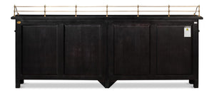 Sarreid Covent Gardens Sideboard In Elegant Ebony Finish - Premium Acacia Wood For Stylish Storage Solutions Black  53020