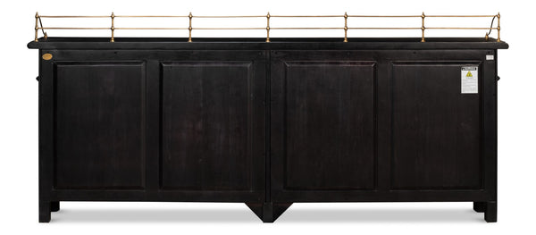 Sarreid Covent Gardens Sideboard In Elegant Ebony Finish - Premium Acacia Wood For Stylish Storage Solutions Black  53020