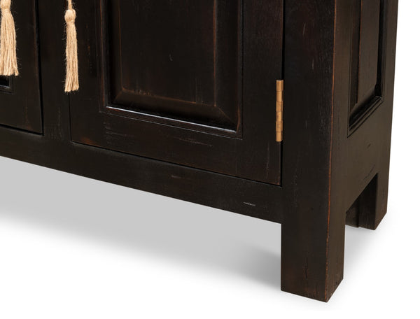 Sarreid Covent Gardens Sideboard In Elegant Ebony Finish - Premium Acacia Wood For Stylish Storage Solutions Black  53020