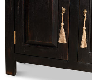 Sarreid Covent Gardens Sideboard In Elegant Ebony Finish - Premium Acacia Wood For Stylish Storage Solutions Black  53020