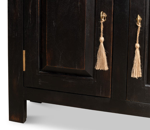 Sarreid Covent Gardens Sideboard In Elegant Ebony Finish - Premium Acacia Wood For Stylish Storage Solutions Black  53020